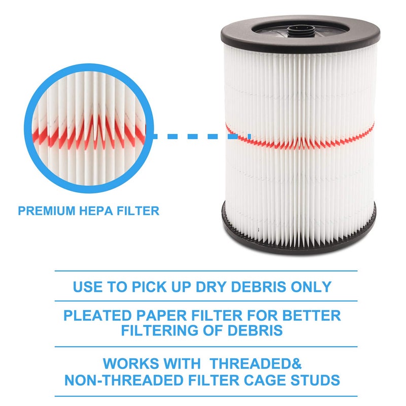 GIB cleaningtool 17816 Filter for Craftsman Shop Vac 9-17816 Replacement Cartridge Filter for Craftsman Wet Dry Vac Air Filter Fits 5/6/8/12/16/32 Gallon & Larger Vacuum Cleaner - Image 3